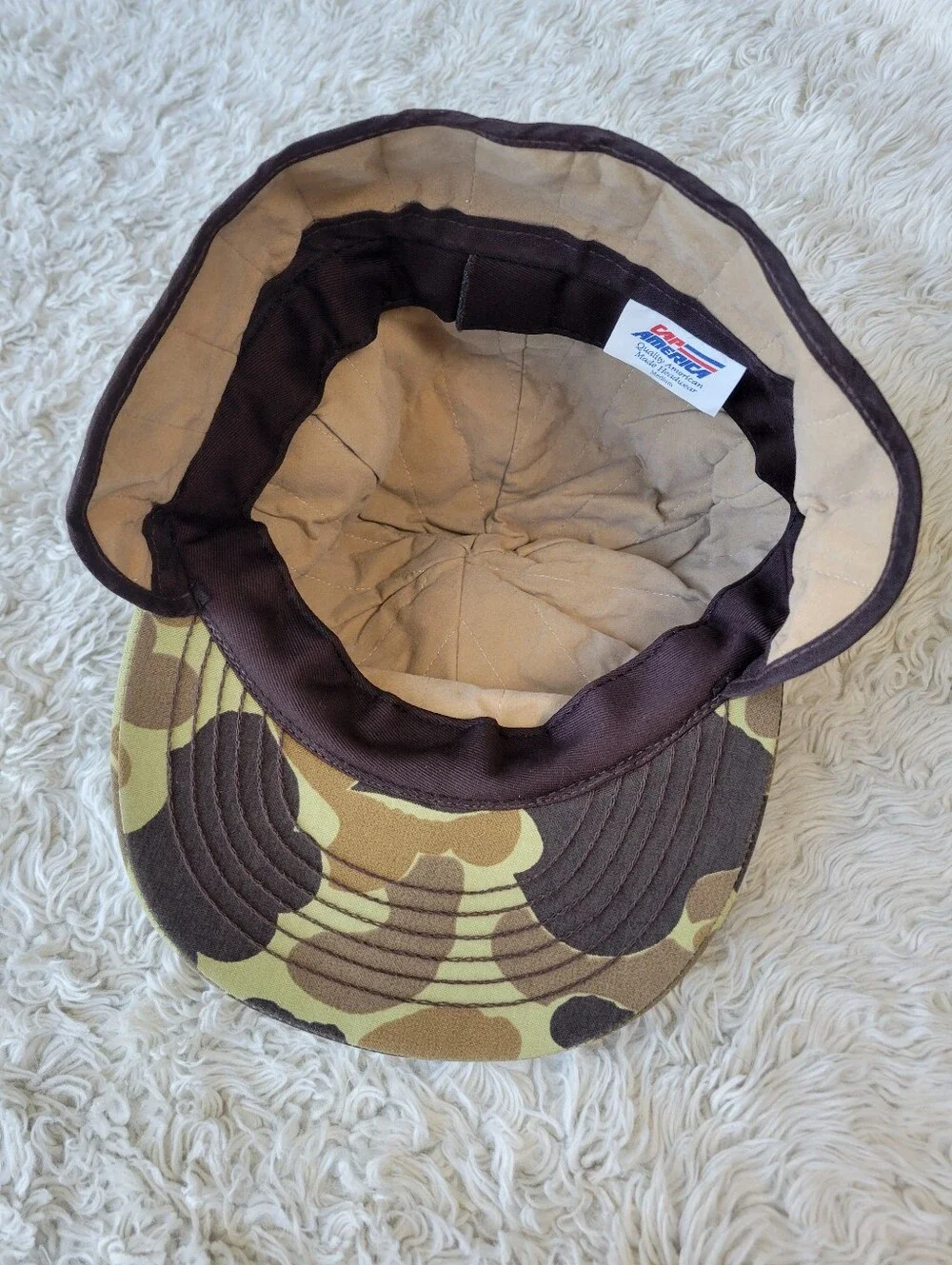 Vintage Cabelas Hat Mens Medium Cap Ear Flap Insulated Camo Winter USA Made
